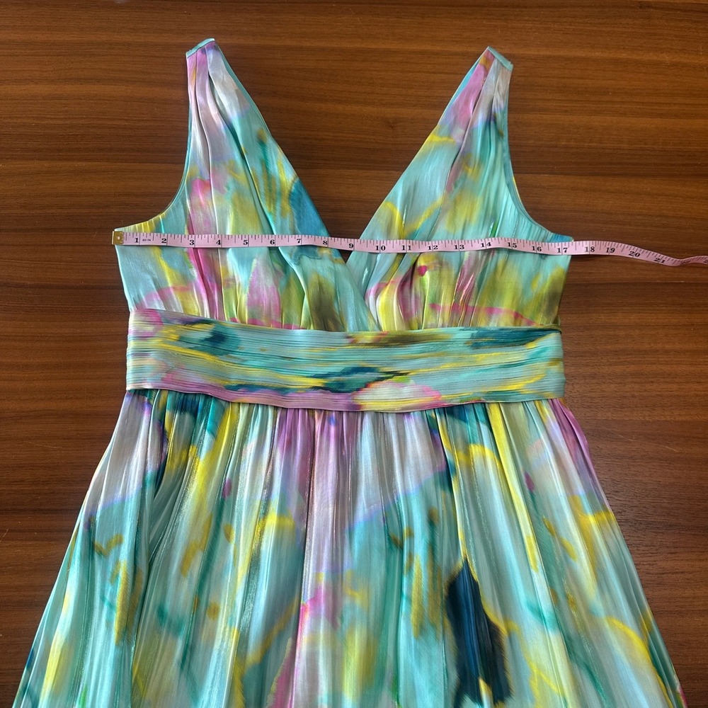 Kobi Halperin Britt Maxi Dress 8 Capri Multi Pleated Metallic Watercolor NWT - Picture 6 of 15